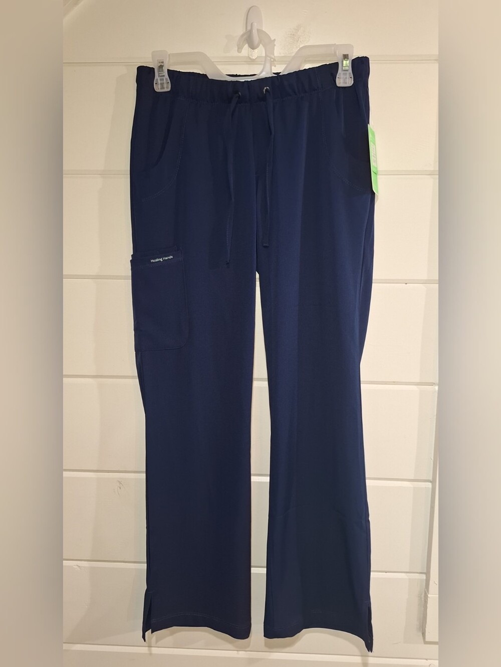 healing hands Navy Straight-Leg Drawstring Scrub Pants